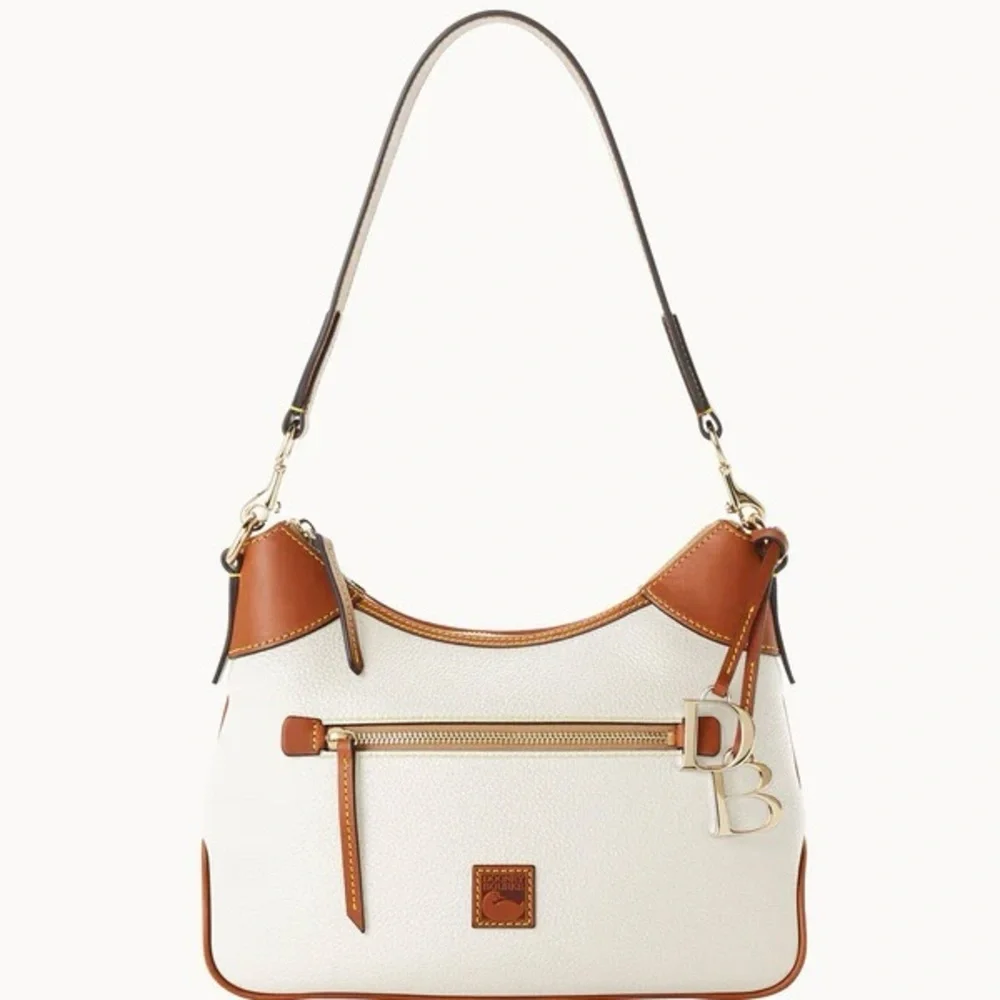 Dooney & Bourke White Pebble Grain Hobo Bag - Picture 2 of 13